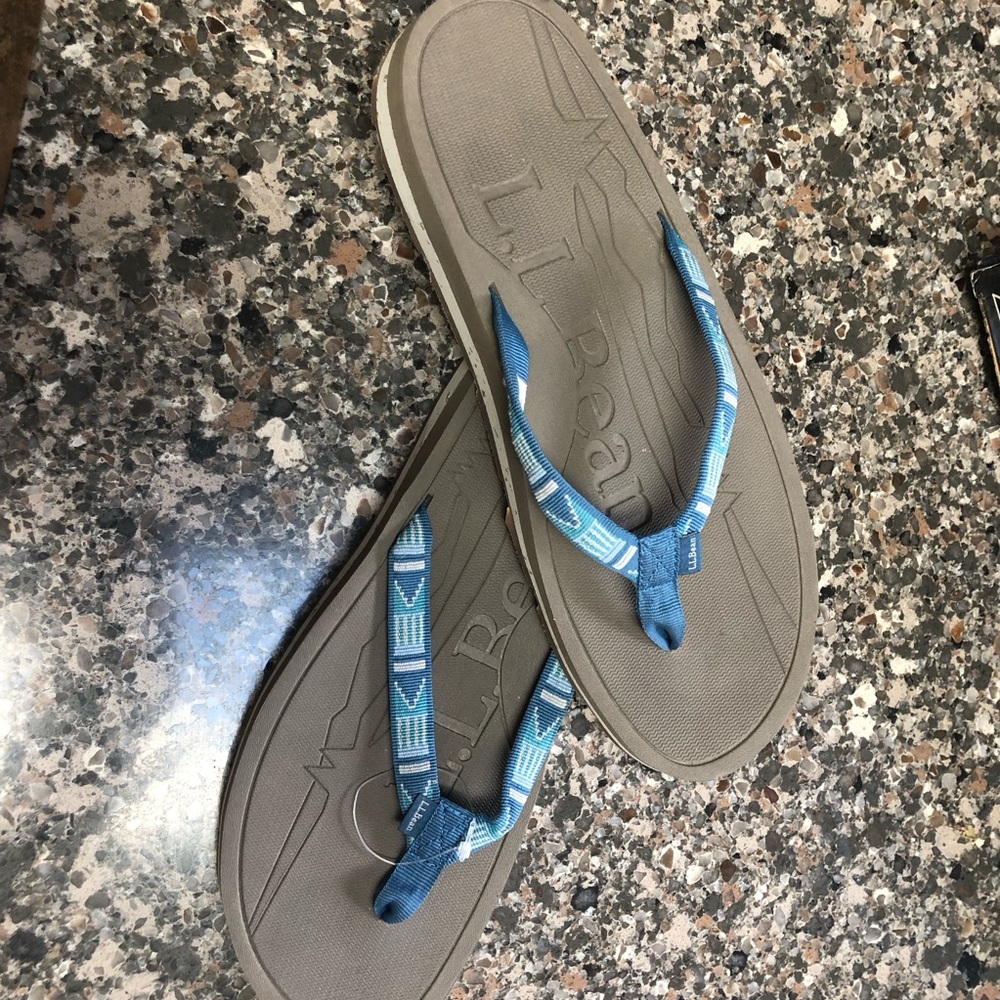 L.L. Bean Blue and Brown Sandals